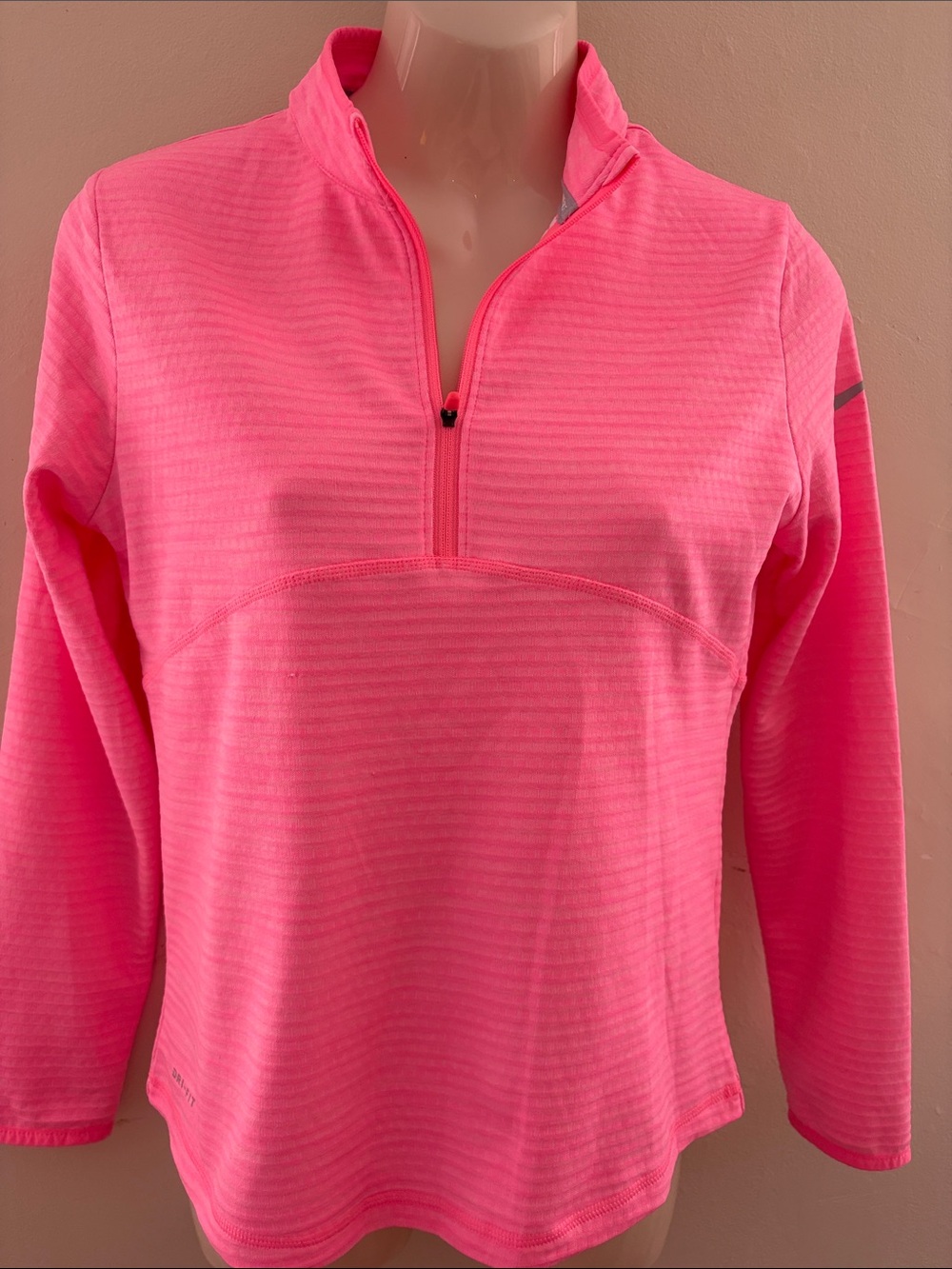 Nike Hot Pink Long Sleeve Half-Zip Performance Top